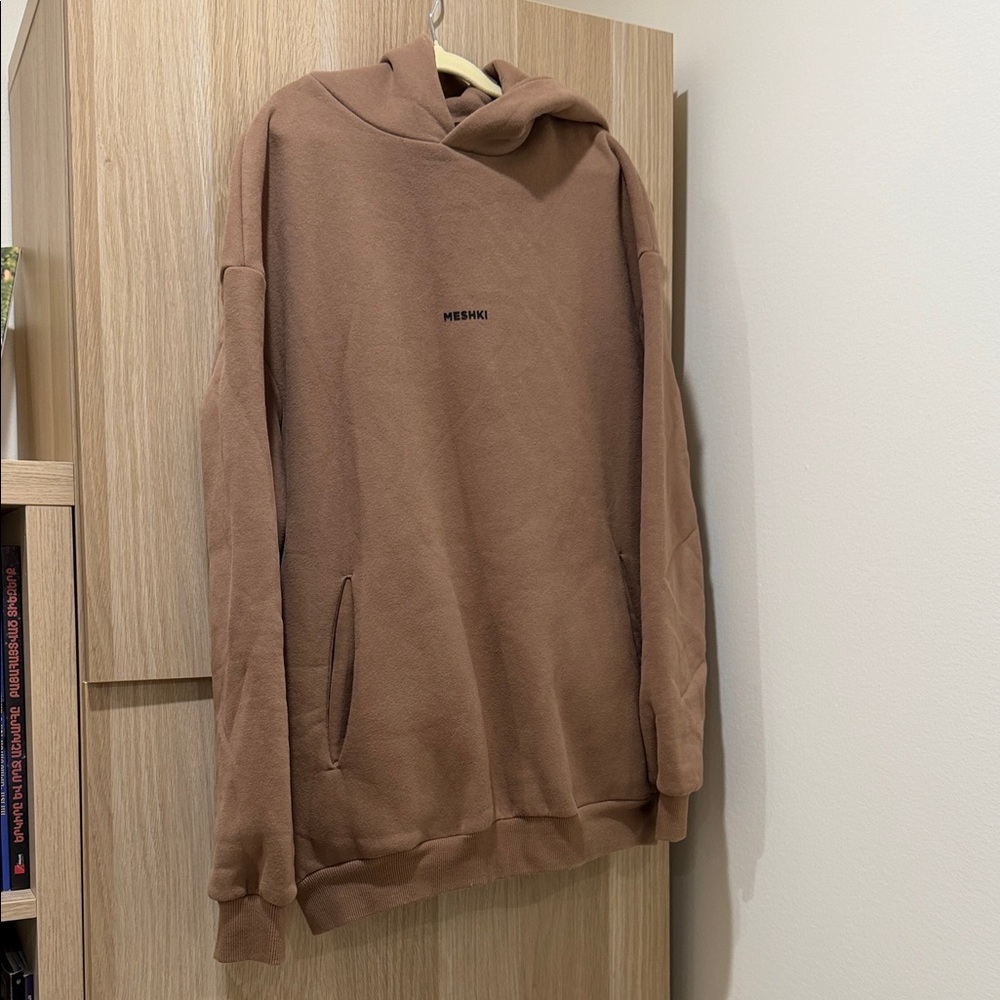 Brown Meshki Hoodie with Front Pocket